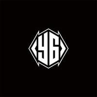 yg Logo Monogramm mit Schild gestalten Designs Vorlage vektor