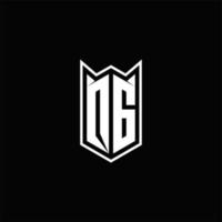 qg Logo Monogramm mit Schild gestalten Designs Vorlage vektor