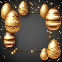 golden Eier auf schwarz realistisch Ostern Verkauf Banner vektor