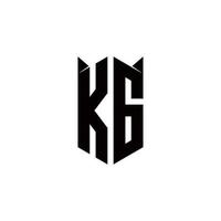 kg logotyp monogram med skydda form mönster mall vektor