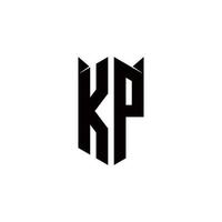 kp Logo Monogramm mit Schild gestalten Designs Vorlage vektor