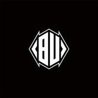 bu Logo Monogramm mit Schild gestalten Designs Vorlage vektor