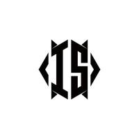 ist Logo Monogramm mit Schild gestalten Designs Vorlage vektor