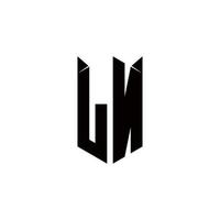 ln Logo Monogramm mit Schild gestalten Designs Vorlage vektor