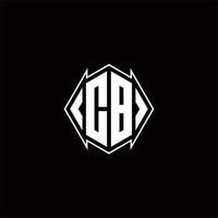 cb Logo Monogramm mit Schild gestalten Designs Vorlage vektor