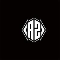 az Logo Monogramm mit Schild gestalten Designs Vorlage vektor