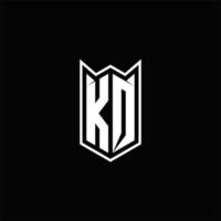 kq Logo Monogramm mit Schild gestalten Designs Vorlage vektor