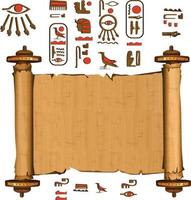gammal egypten papyrus skrolla tecknad serie vektor