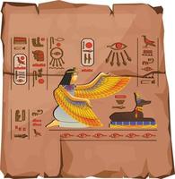 gammal egypten papyrus skrolla med trä- stavar vektor