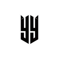 yy logotyp monogram med skydda form mönster mall vektor