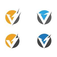 v Brief Blitz Logo Vorlage vektor