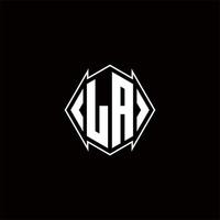 la Logo Monogramm mit Schild gestalten Designs Vorlage vektor