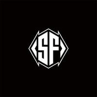 sf Logo Monogramm mit Schild gestalten Designs Vorlage vektor