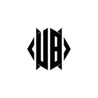 ub Logo Monogramm mit Schild gestalten Designs Vorlage vektor