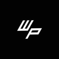 wp logotyp monogram med upp till ner stil modern design mall vektor