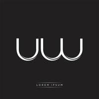 uw Initiale Brief Teilt Kleinbuchstaben Logo modern Monogramm Vorlage isoliert auf schwarz Weiß vektor