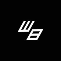 wb Logo Monogramm mit oben zu Nieder Stil modern Design Vorlage vektor