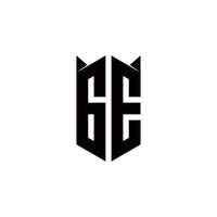 gE logotyp monogram med skydda form mönster mall vektor