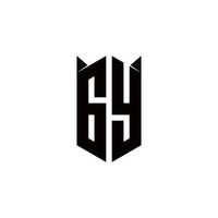 gy logotyp monogram med skydda form mönster mall vektor