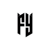 fy Logo Monogramm mit Schild gestalten Designs Vorlage vektor