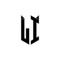 li Logo Monogramm mit Schild gestalten Designs Vorlage vektor