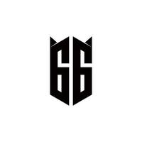 gg logotyp monogram med skydda form mönster mall vektor