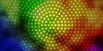 Licht mehrfarbiges Vektormuster mit abstrakten Sternen. vektor