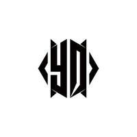 yq logotyp monogram med skydda form mönster mall vektor