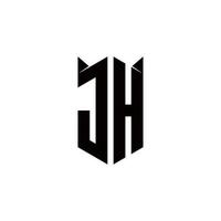 jh Logo Monogramm mit Schild gestalten Designs Vorlage vektor