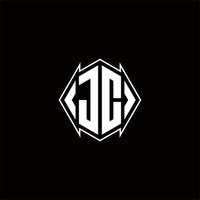 jc Logo Monogramm mit Schild gestalten Designs Vorlage vektor