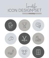 linjestil ikon design hockey vektor