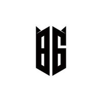 bg Logo Monogramm mit Schild gestalten Designs Vorlage vektor