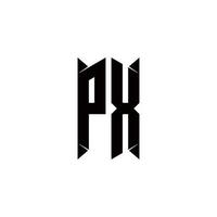 px logotyp monogram med skydda form mönster mall vektor