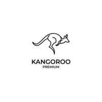 platt känguru logotyp design vektor illustration