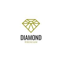 Diamant mit Sonne Logo im Mono Linie Stil Design Vektor Illustration