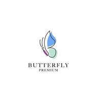 Vektor Schmetterling Logo Design mit einfach und elegant Monoline Vektor Illustration