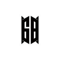 gb Logo Monogramm mit Schild gestalten Designs Vorlage vektor