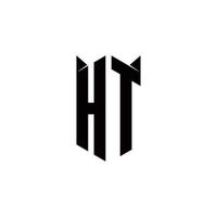 ht Logo Monogramm mit Schild gestalten Designs Vorlage vektor
