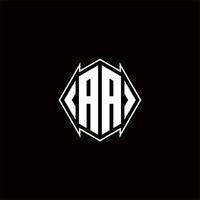 aa Logo-Monogramm mit Schildform-Design-Vorlage vektor