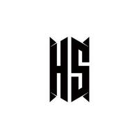 hs Logo Monogramm mit Schild gestalten Designs Vorlage vektor