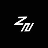 zn Logo Monogramm mit oben zu Nieder Stil modern Design Vorlage vektor