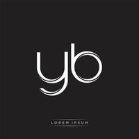 yb Initiale Brief Teilt Kleinbuchstaben Logo modern Monogramm Vorlage isoliert auf schwarz Weiß vektor