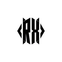 rx logotyp monogram med skydda form mönster mall vektor