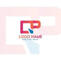 digital kreativ företag q, p brev logotyp mall varumärke, lutning Färg med unik design. kreativ kraftfull begrepp. vektor