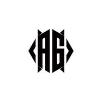 ag Logo Monogramm mit Schild gestalten Designs Vorlage vektor