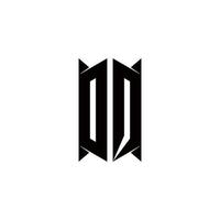 dq Logo Monogramm mit Schild gestalten Designs Vorlage vektor