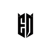 Gl Logo Monogramm mit Schild gestalten Designs Vorlage vektor