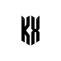 kx Logo Monogramm mit Schild gestalten Designs Vorlage vektor