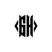 gh Logo Monogramm mit Schild gestalten Designs Vorlage vektor