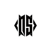 qs Logo Monogramm mit Schild gestalten Designs Vorlage vektor